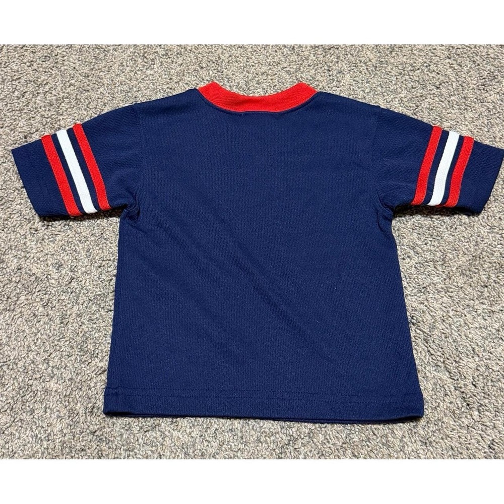 New England Patriots Kids NFL Football Jersey Shirt Navy Red Short Sleeve 12M - Picture 3 of 3